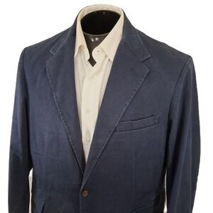 Polo Ralph Lauren Blazer XXL 46R Blue Unstructured Cotton Sport Coat Double Vent
